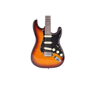 Guitarra Eléctrica tipo Strato con cuerpo macizo Oqan QGE-RST3 Sunburts RIFF Series. Acabado en Sombreado. 2