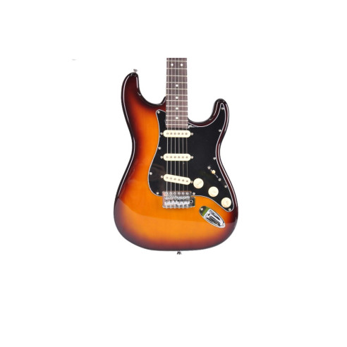 Guitarra Eléctrica tipo Strato con cuerpo macizo Oqan QGE-RST3 Sunburts RIFF Series. Acabado en Sombreado.