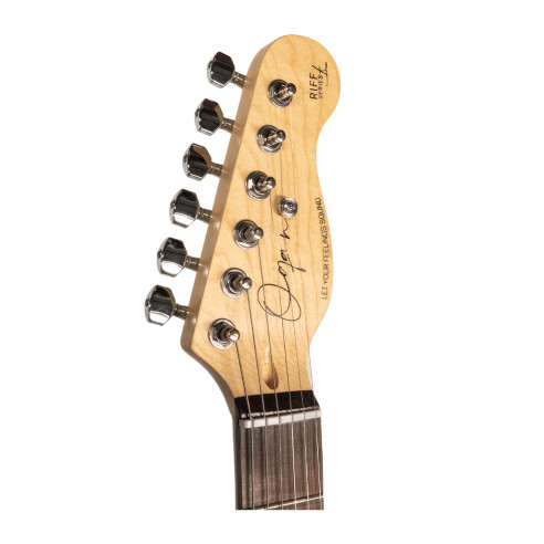 Guitarra Eléctrica Tipo Tele con cuerpo macizo Oqan QGE-RTC2 Sunburts RIFF Series. Acabado en Sombreado.