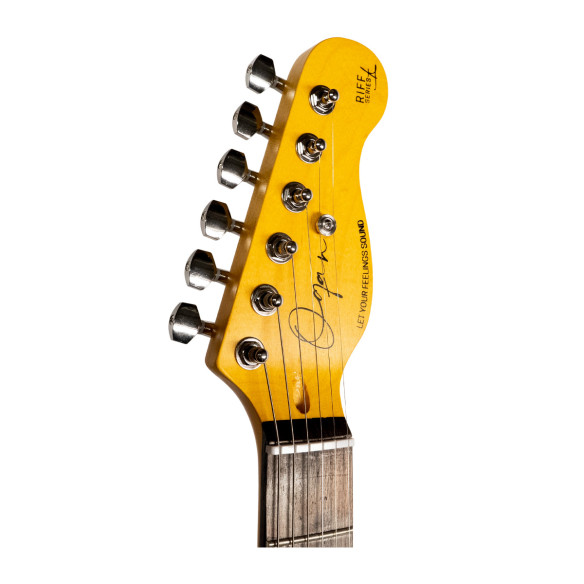 Guitarra Eléctrica Tipo Tele con cuerpo macizo Oqan QGE-RTC4 Sunburts RIFF Series. Acabado en Sombreado.