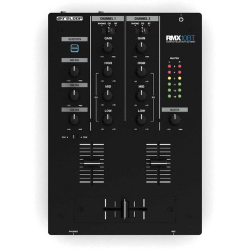 comprar Mezclador DJ 2 canales, mezclador Reloop RMX-10 BT de 2 canales con diseño compacto y Bluetooth.