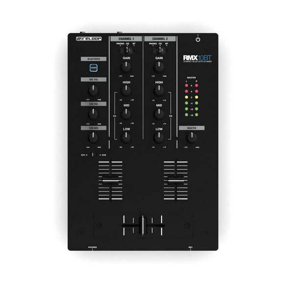 comprar Mezclador DJ 2 canales, mezclador Reloop RMX-10 BT de 2 canales con diseño compacto y Bluetooth.