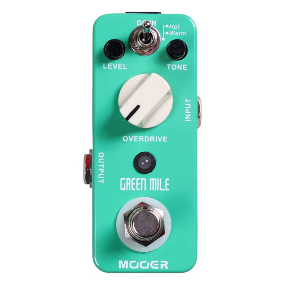 Pedal Mooer Green Mile Overdrive con 2 tipos de Overdrive, Warm y Hot.