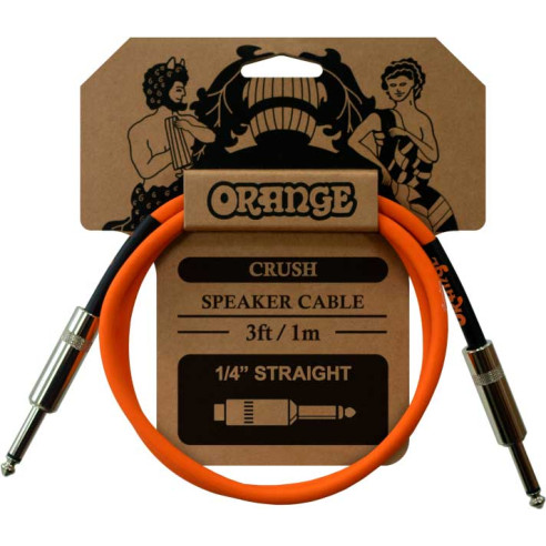 Cable para altavoz Orange Crush Jack-Jack de 1m. Acabado en el color característico de Orange, el naranja.