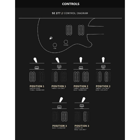 SE 277 CHARCOAL BURST Guitarra eléctrica Barítono