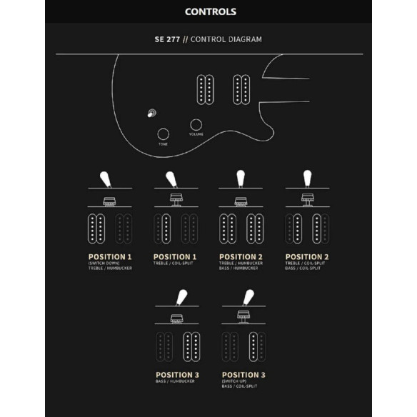 SE 277 CHARCOAL BURST Guitarra eléctrica Barítono