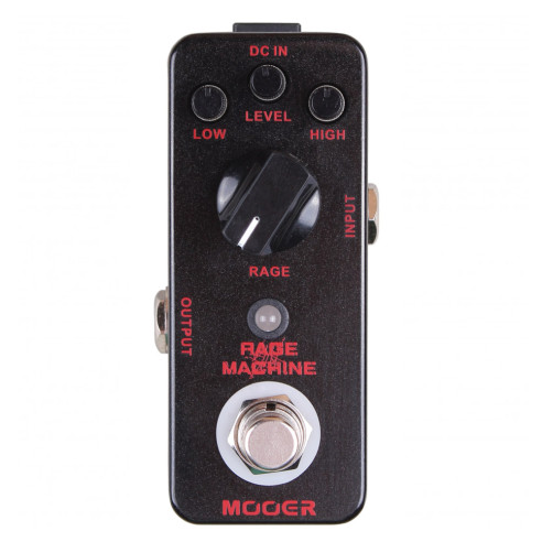 Pedal Mooer Micro Series Rage Machine Metal Distortion, un pedal con una amplia selección de distorsiones Heavy Metal.