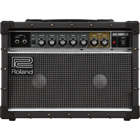 Amplificador para Guitarra Eléctrica Roland Jazz Chorus-22, estéreo, de 30 vatios con dos altavoces de 6,5 pulgadas.