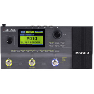 Pedalera multiefectos para guitarra Mooer GE200 con 55 tipos de amplificación, 26 tipos de pantalla y 70 efectos.