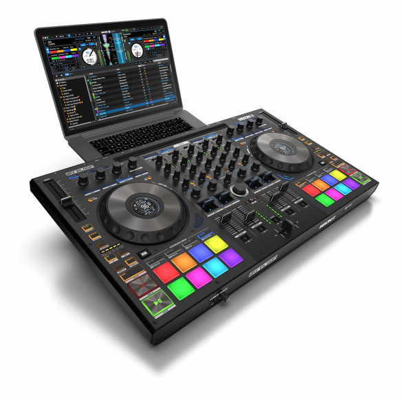comprar controladora de DJ profesional Reloop Mixon 8 Pro con 4 canales para Serato DJ Pro y Algoriddim djay Pro AI.