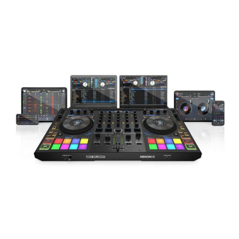 comprar controladora de DJ profesional Reloop Mixon 8 Pro con 4 canales para Serato DJ Pro y Algoriddim djay Pro AI.
