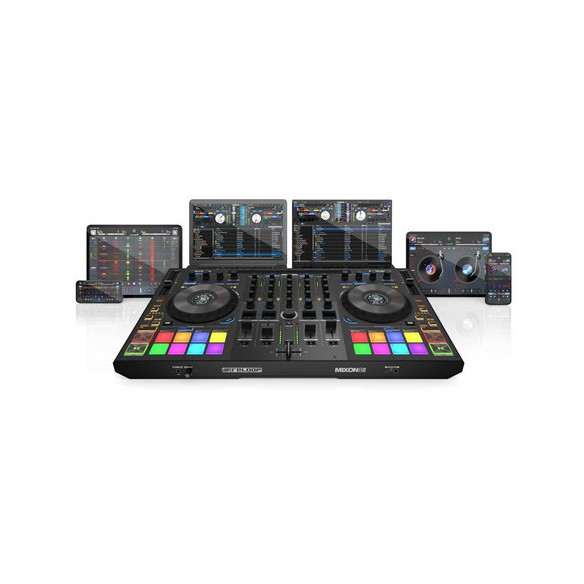 comprar controladora de DJ profesional Reloop Mixon 8 Pro con 4 canales para Serato DJ Pro y Algoriddim djay Pro AI.
