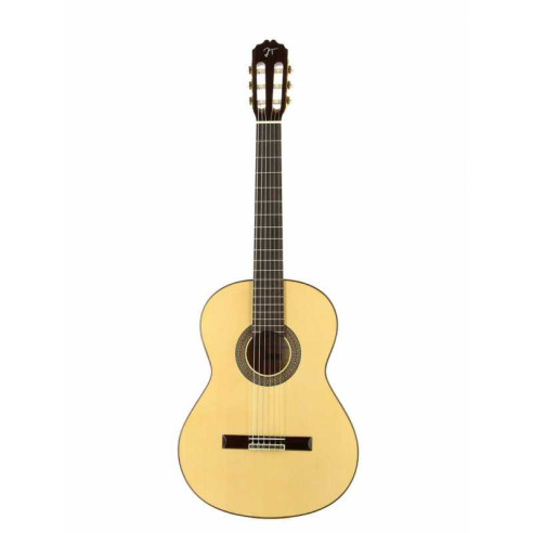 Guitarra flamenca José Torres JTF-30 con tapa maciza de abeto, aros y fondo de Sicomoro, Acabado brillante.