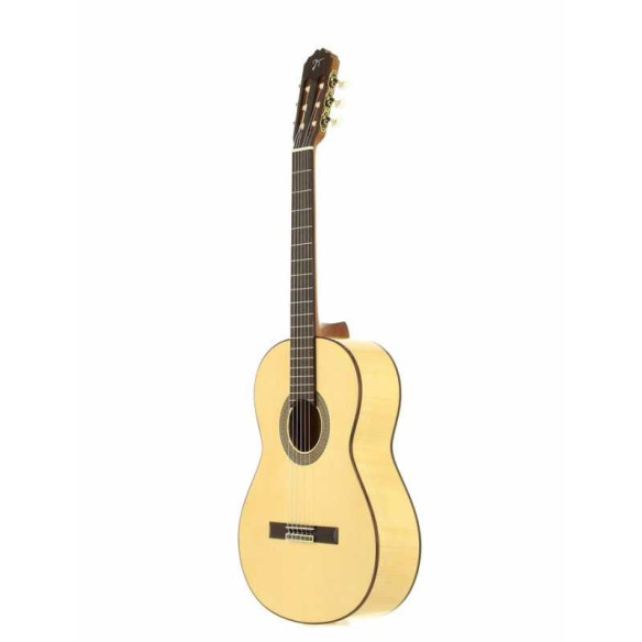 Guitarra flamenca José Torres JTF-30 con tapa maciza de abeto, aros y fondo de Sicomoro, Acabado brillante.