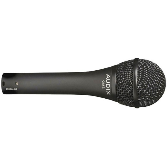 Micrófono dinámico Audix OM2 para voz o instrumento, con patrón polar Hipercardioide. Se suministra con estuche y pinza. Micrófono dinámico Audix OM2 para voz o instrumento, con patrón polar Hipercardioide. Se suministra con estuche y pinza.