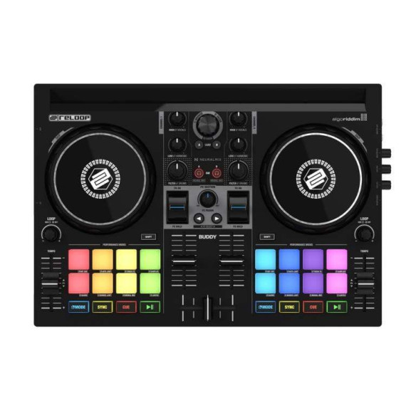 Controlador de DJ Reloop Buddy de tamaño compacto, de 2 canales, para iOS, iPadOS, Android, Mac y PC.
