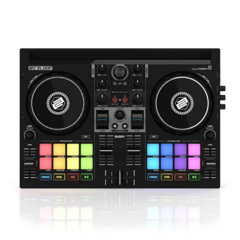 Controlador de DJ Reloop Buddy de tamaño compacto, de 2 canales, para iOS, iPadOS, Android, Mac y PC.