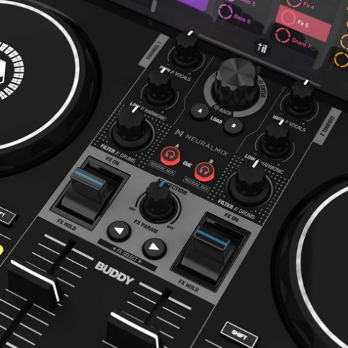 Controlador de DJ Reloop Buddy de tamaño compacto, de 2 canales, para iOS, iPadOS, Android, Mac y PC.
