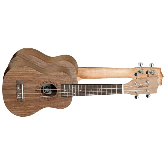 Ukelele tamaño Soprano de la Serie Tiare de Tanglewood TWT2 en acabado nogal negro satinado.