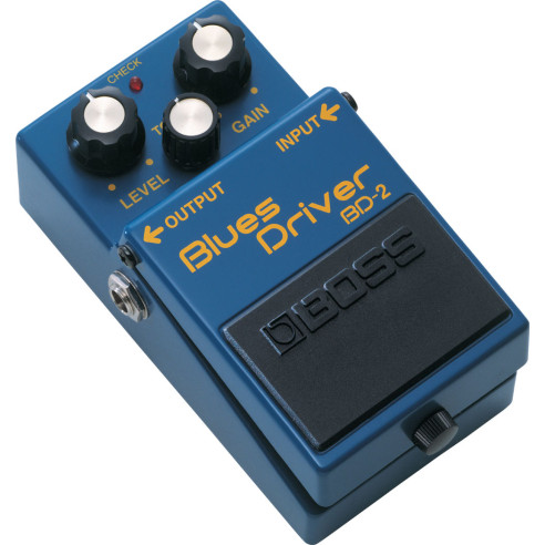 Pedal de efecos BD-2 Blues Driver para conseguir el tono de blues clásico de un amplificador de válvulas.