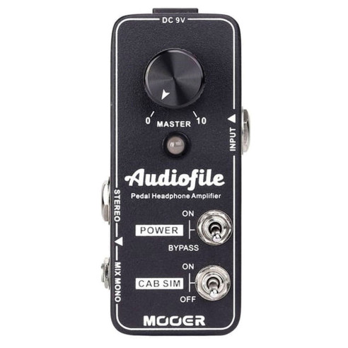 Pedal Mooer Micro Series Audiofile Amplificador de Auriculares, diseñado para su uso en pedaleras.