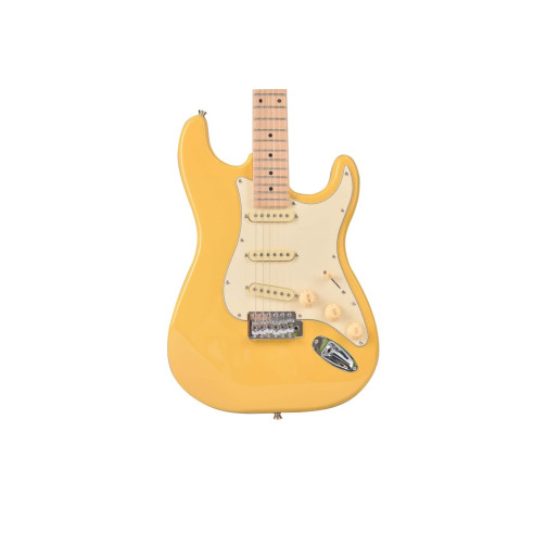 Guitarra Eléctrica tipo Strato con cuerpo macizo Oqan QGE-RST5 Cream RIFF Series. Acabado en Crema.