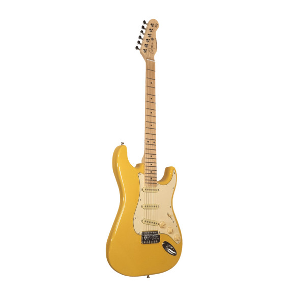 Guitarra Eléctrica tipo Strato con cuerpo macizo Oqan QGE-RST5 Cream RIFF Series. Acabado en Crema.