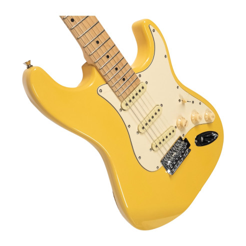 Guitarra Eléctrica tipo Strato con cuerpo macizo Oqan QGE-RST5 Cream RIFF Series. Acabado en Crema.