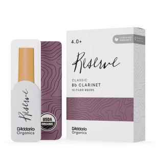 Caja de 10 cañas para Clarinete Sib d'Addario Organic  Reserve Classic dureza 4+ ODCT10405.
