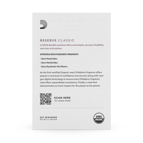 Caja de 10 cañas para Clarinete Sib d'Addario Organic Reserve Classic dureza 4.5 ODCT1045.