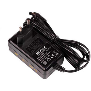 Fuente de alimentación de 9V DC Mooer PDNW para pedales/pedaleras. Centro negativo 2A. Conexión Europea.