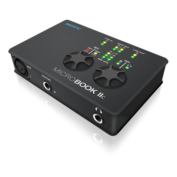 Interface Audio USB Microbook IIC con 4 entradas y 6 salidas, alimentada desde USB, para Mac y Windows.