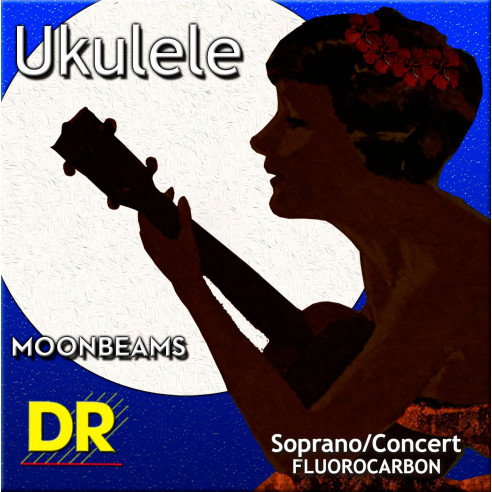 Juego de cuerdas para Ukelele Soprano o Concert DR UFSC Clear Fluorocarbon Calibre 21-26-32-22.