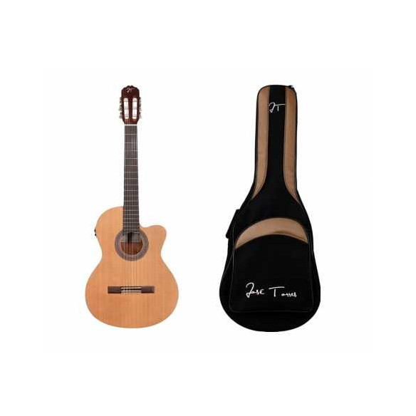 José Torres PACK JTC-5SCE Guitarra Clásica Electrificada con funda