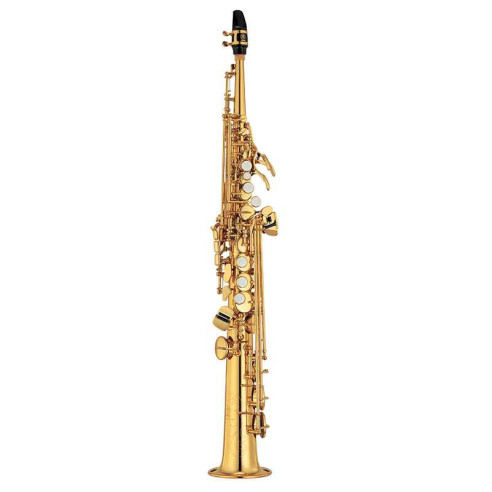 Saxo Soprano YAMAHA YSS475 II de la Gama de estudio avanzado, lacado, tudel recto fijo.