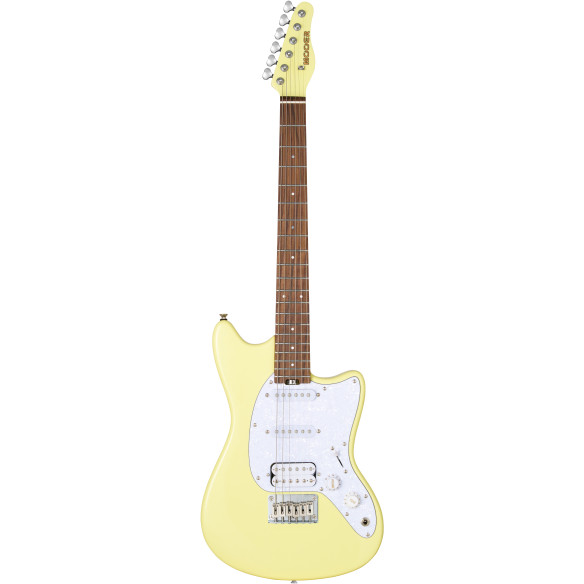 Guitarra Eléctrica MOOER MLT10 de tamaño compacto en color Amarillo.