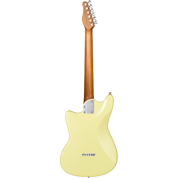Guitarra Eléctrica MOOER MLT10 de tamaño compacto en color Amarillo.