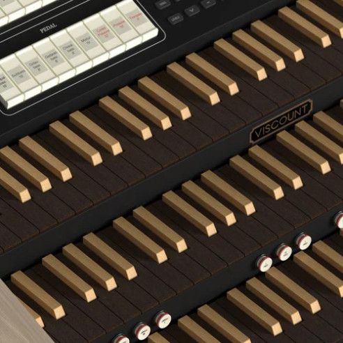Organo liturgico VISCOUNT CANTORUM TRIO PLUS-W, Versión con teclado en color invertido.