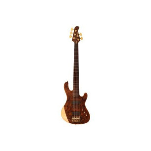 Bajo eléctrico Cort JB RITHIMIC V con cuerpo de nogal con tapa de arce burl y pastillas Bartolini custom Jeff Berlin.