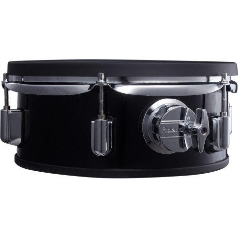 Pad de tom Roland V-Drums Acoustic Design PDA100L-BK de 10" con casco de madera estrecho y dos zonas.