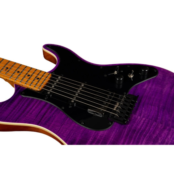 Guitarra Eléctrica JET JS600-TPP-HSS Transparent Purple, con configuración HSS.