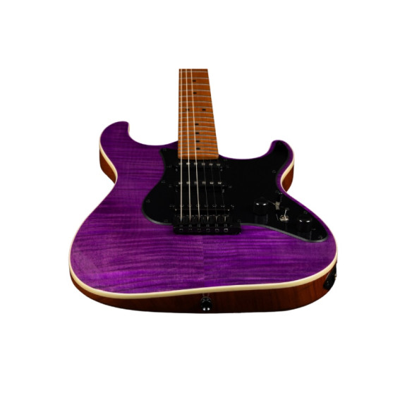 Guitarra Eléctrica JET JS600-TPP-HSS Transparent Purple, con configuración HSS.