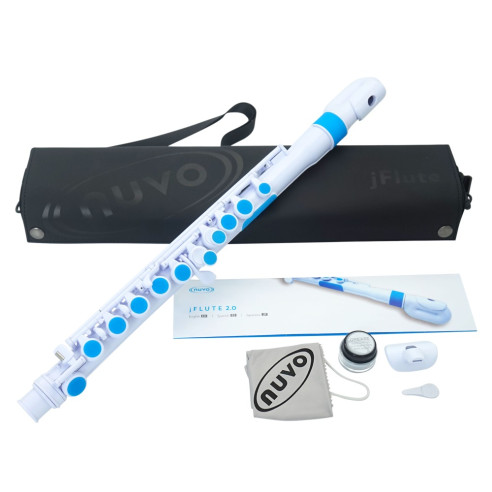 NUVO N-220JFBL JFLUTE Flauta Travesera Plástico Blanco y Azul