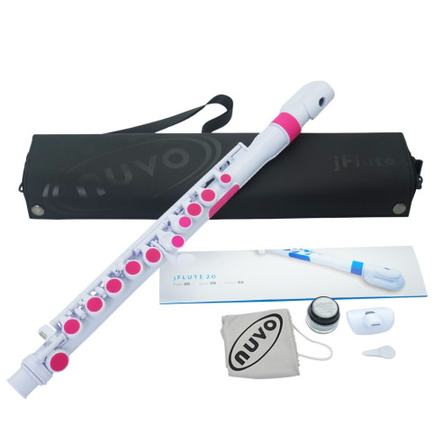 NUVO N-220JFPK JFLUTE Flauta Travesera Plástico Blanco y Rosa