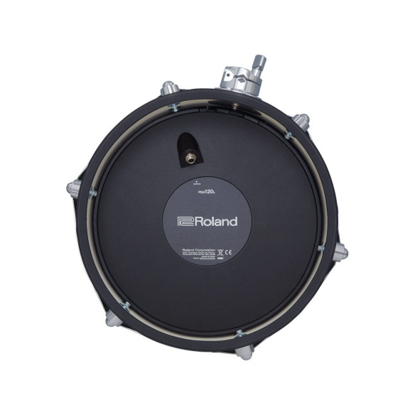 Pad de tom Roland V-Drums Acoustic Design PDA120L-BK de 12" con casco de madera estrecho y dos zonas.