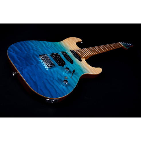 JET JS1000-QTBL Azul Transparente Guitarra Eléctrica