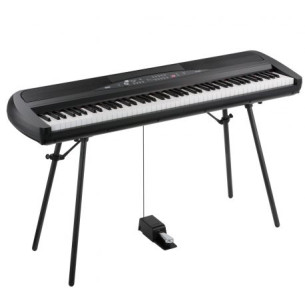 Piano Korg SP-280 Negro reproduce fielmente el sonido y el tacto de un piano de cola de concierto.