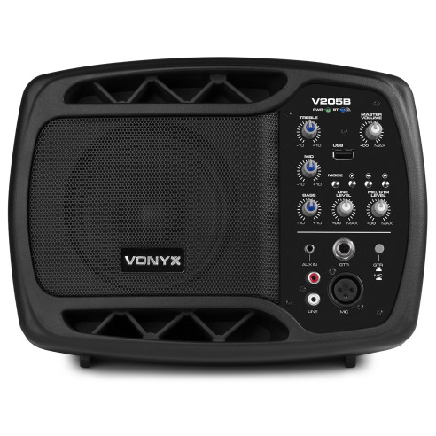 Vonyx V205B Personal Monitor autoamplificado,USB,MP3, Bluetooth, Altavoz 5", 80 W,