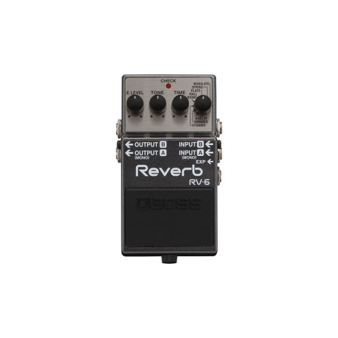 Pedal de Reverb para Guitarra BOSS RV-6, compacto y versátil con sonido rico y expansivo.