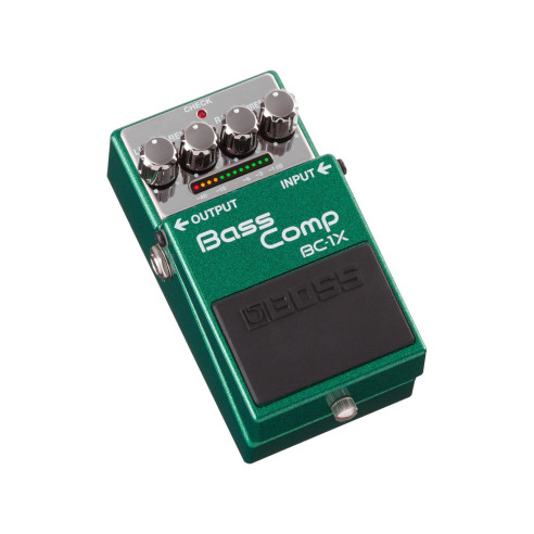 Pedal Boss BC-1X Compresor para Bajo, nos ofrece una compresión multibanda controlada con circuitería inteligente.